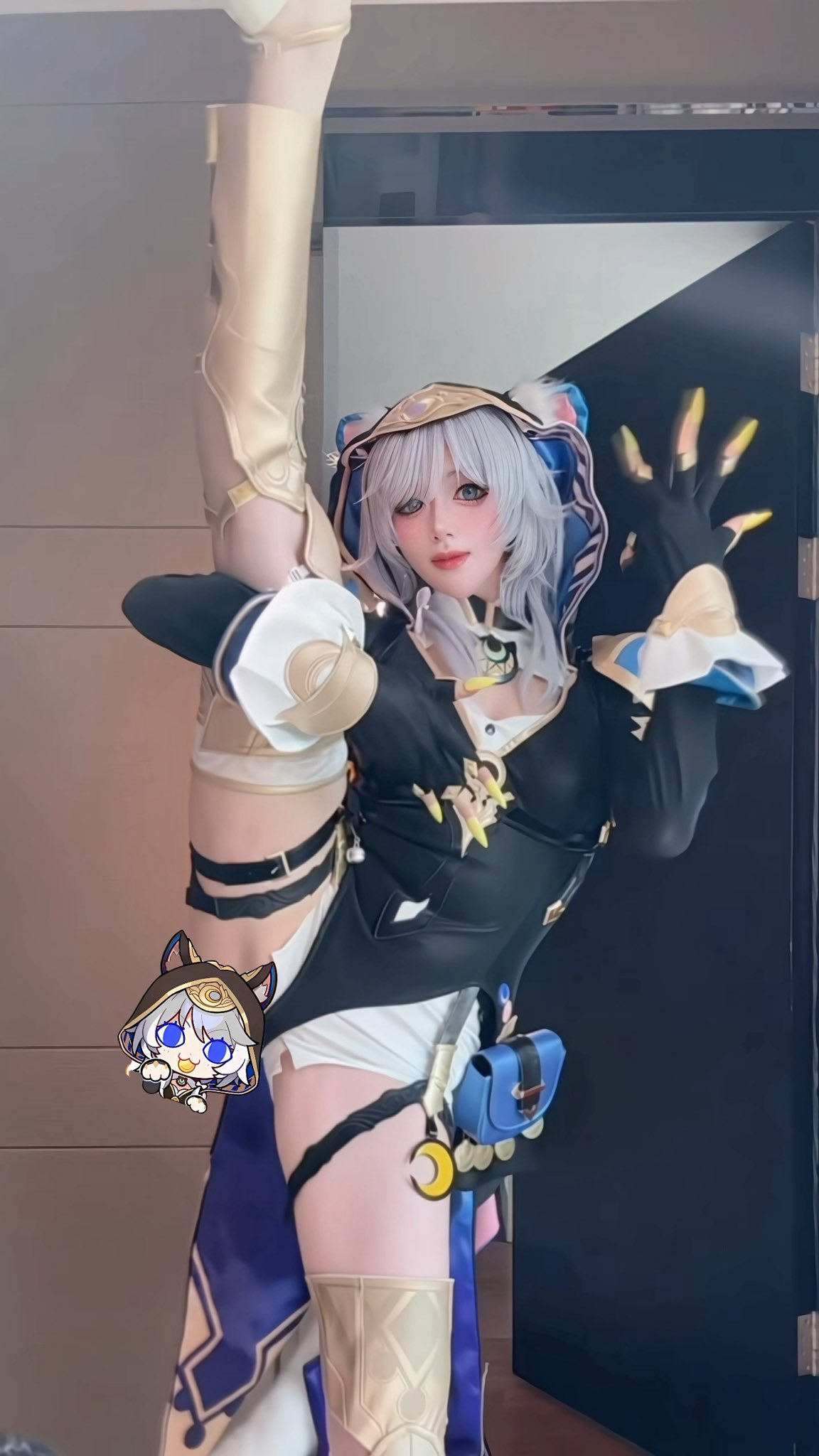 横劈、竖劈，怎么劈都很长！《兔田Nini》一字马简直是日常！