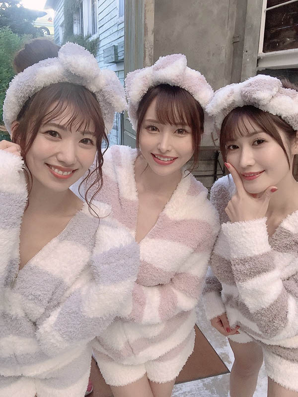 2022第一共演！希岛あいり(希岛爱里)、山岸逢花、星奈あい(星奈爱)三姐妹合体！ ... .